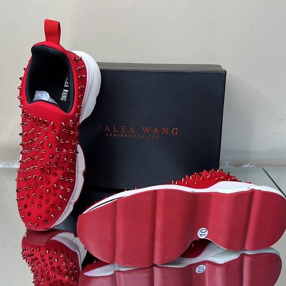 Designer Inspired Spiked Red Bottom Sneaker - Picture 16 of 16